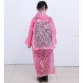 Langjacke Customized Logo druckt rosa rot transparent PVC Kinderregenmantel Poncho